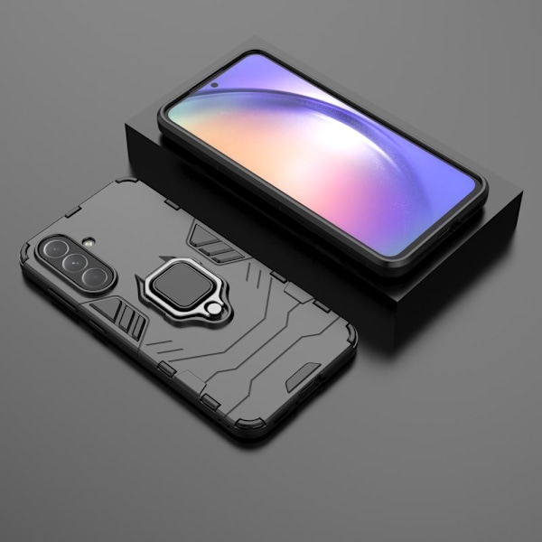 SKALO Samsung A36 5G Armor Metallring Suojakuori - Musta Black