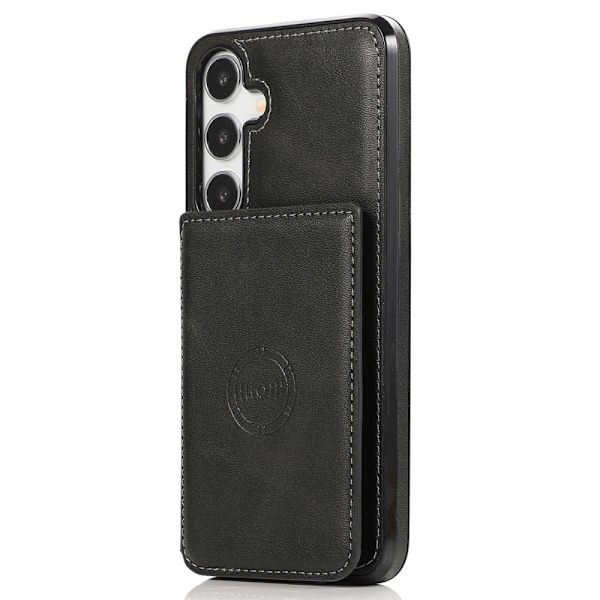 SKALO Samsung S24 PU-nahkainen Suojakuori Lompakolla - Musta Black