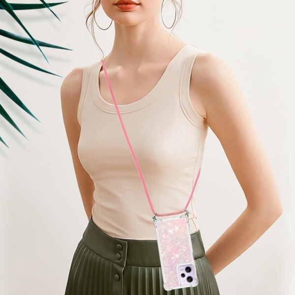 SKALO Xiaomi Redmi Note 12 Pro 5G Kvicksand Glitter Mobile Collar - Pink Pink