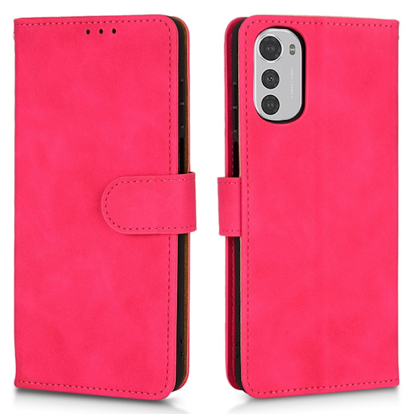SKALO Motorola Moto E32/E32s Matt PU-læderpungetui - Rød Red