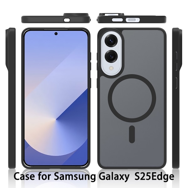 SKALO Samsung S25 Edge Skin-touch Hybrid Skal - Rosa Rosa