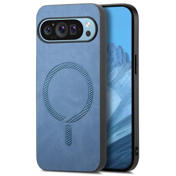 SKALO Google Pixel 9/9 Pro PU-Läder Hybrid Skal - Blå Blå