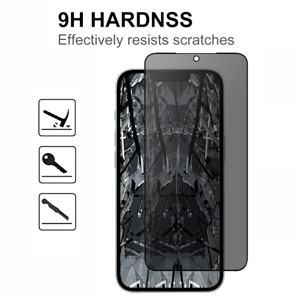 SKALO iPhone 16e Privacy Hærdet Glas Skærmbeskyttelse - Sort Black