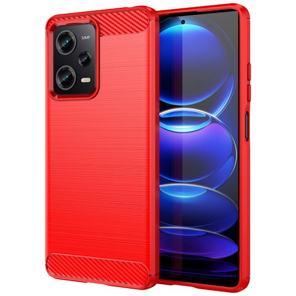 SKALO Xiaomi Redmi Note 12 Pro 5G Armor Carbon Stöttåligt TPU-skal - Fler färger Röd