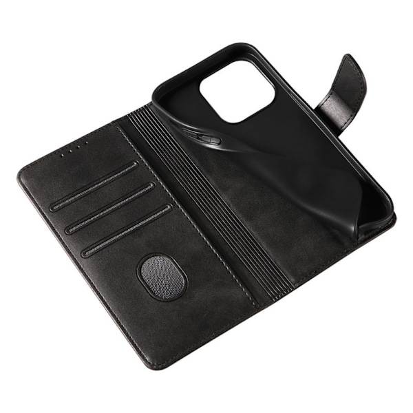 SKALO iPhone 15 Plus Premium Wallet Flip Cover - Sort Black