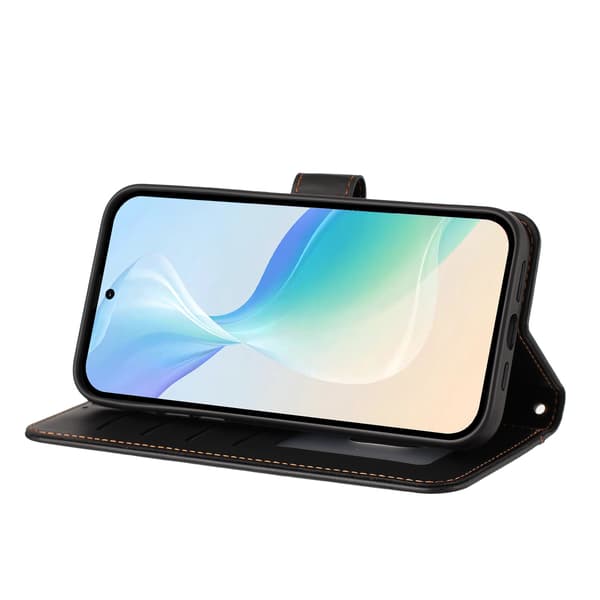 SKALO PT 30 Zipper PU-Læder Flip Cover til Xiaomi Redmi Note 17 Pro Max - Sort Black