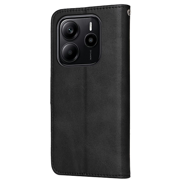 SKALO Xiaomi Redmi Note 14 4G PU-läder Plånboksfodral - Fler färger Svart