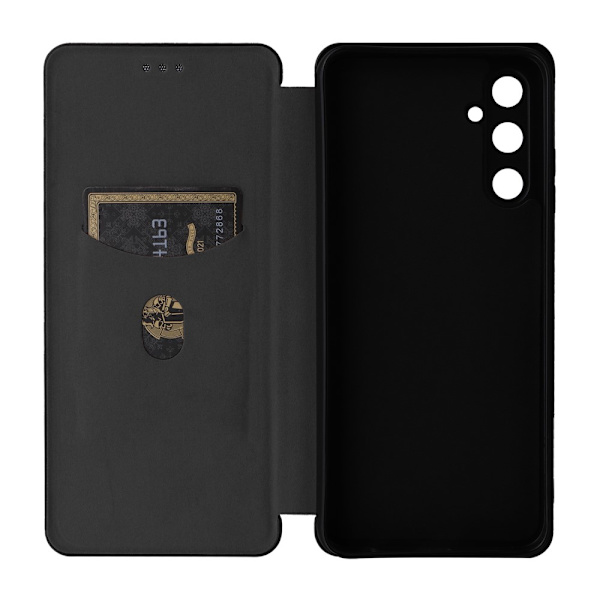 SKALO Samsung A05s 4G Carbon Fiber Lompakkokotelo - Musta Black