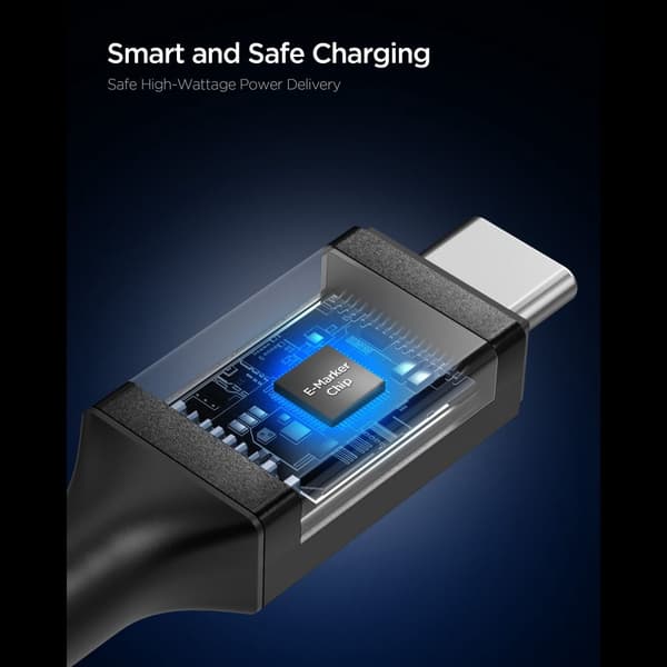 Spigen EB10015CC Essential USB-C-kabel 100W 1.5m - Sort Black