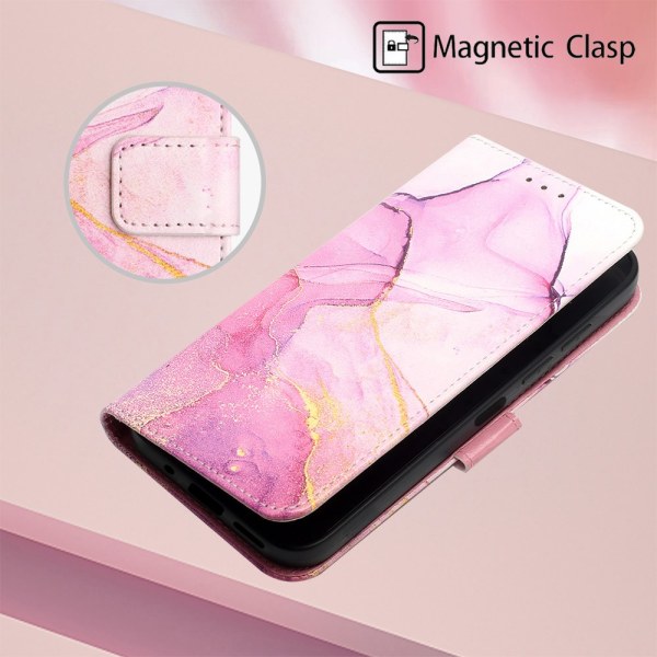 SKALO Motorola Moto G14 Marmori 3D Lompakkokotelo Pink