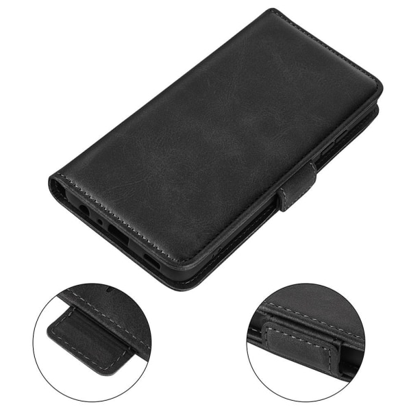 SKALO Xiaomi Redmi 12C 4G Premium Wallet Lompakkokotelo - Musta Black