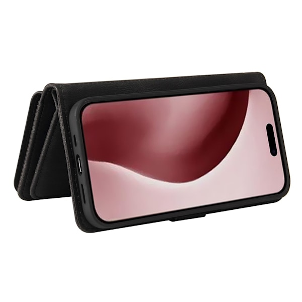SKALO iPhone 16 Pro Big Wallet 17-FACK Plånboksfodral - Svart Svart