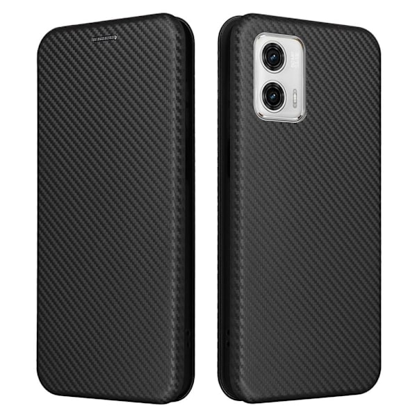 SKALO Motorola Moto G73 5G Carbon Fiber Plånboksfodral - Svart Svart