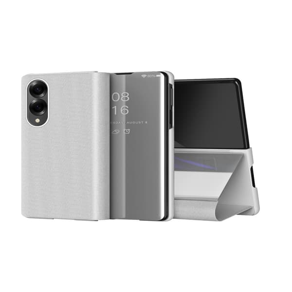 SKALO Clear View Plånboksfodral för Samsung Galaxy Z Flip8 - Silver Silver