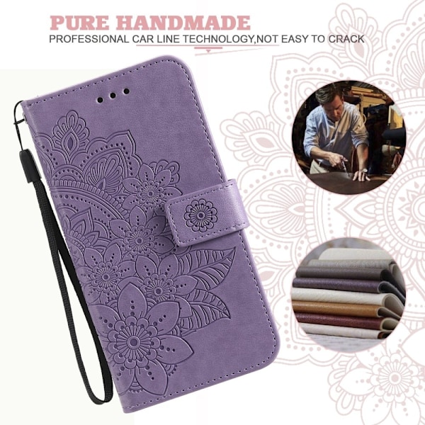 SKALO Motorola Moto G15 4G Mandala Flip Cover - Lilla Purple