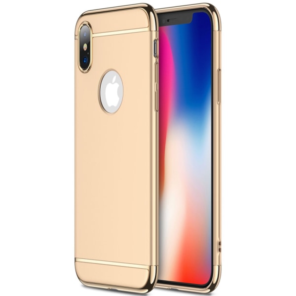 Design skal 3 i 1 guldkant till iPhone X Silver