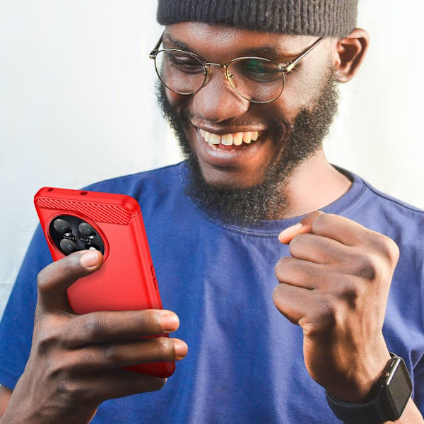 SKALO OnePlus 11 5G Armor Carbon Stöttåligt TPU-skal - Fler färger Röd