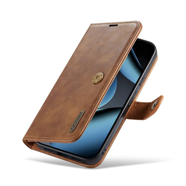 DG MING 2-i-1 Magnet Plånboksfodral för Google Pixel 11 - Brun Brun