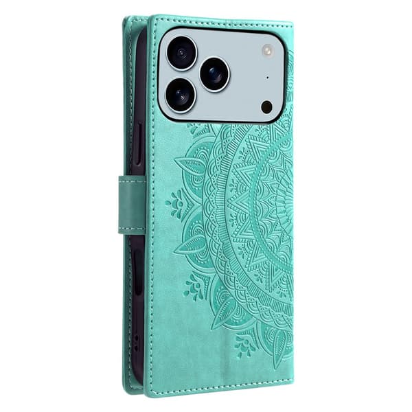 SKALO Mandala Plånboksfodral för iPhone 18 Pro Max - Turkos Turkos