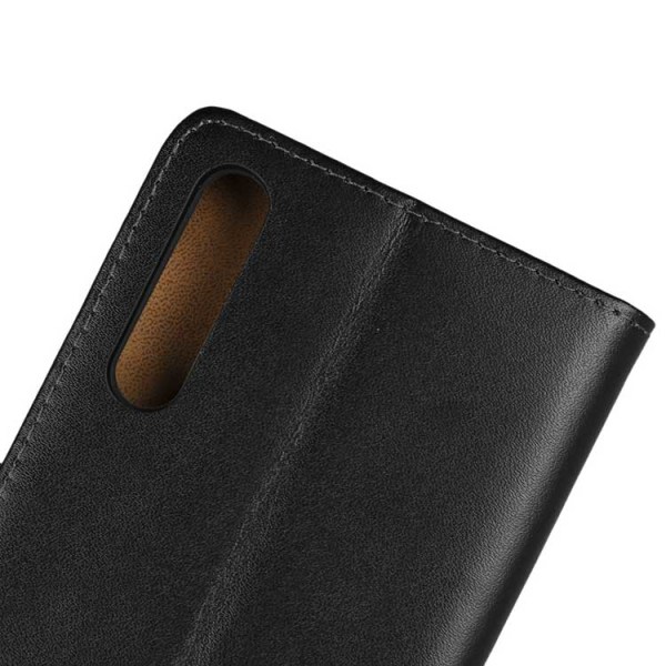 SKALO Huawei P20 Lompakkokotelo Aitoa nahkaa - Valitse väri Black