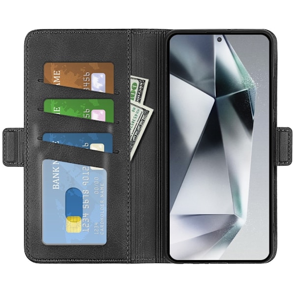 SKALO Samsung S25 Ultra Premium ID Plånboksfodral - Svart Svart
