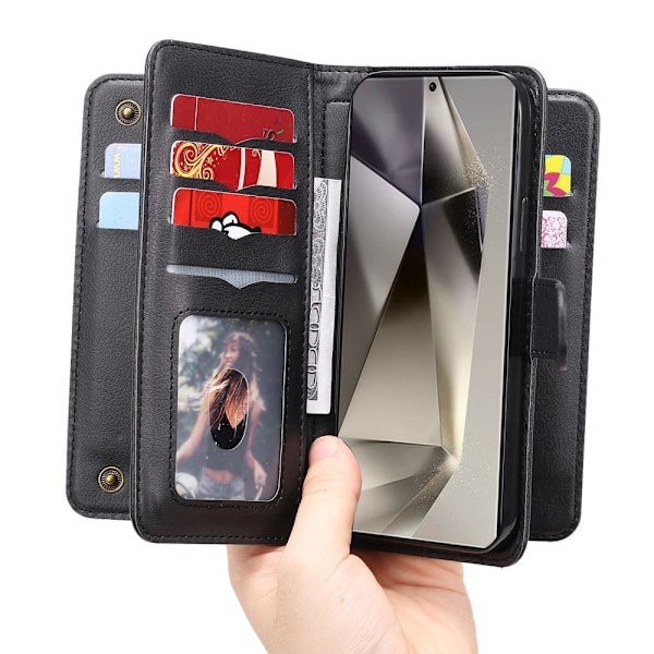 SKALO Samsung S25 Ultra KT 10-RUM Flip Cover - Sort Black