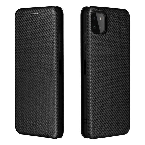 SKALO Samsung A22 5G Carbon Fiber Plånboksfodral - Svart Svart