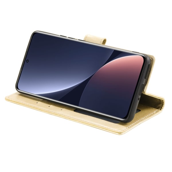 SKALO Xiaomi 12 Pro Mandala Flip Cover - Guld Gold
