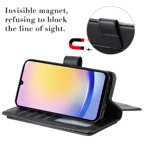 SKALO Samsung A25 5G 10-FACK Plånboksfodral - Svart Svart