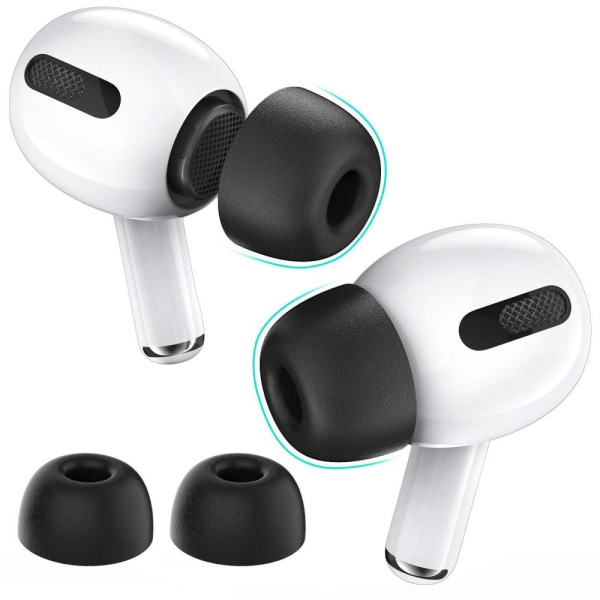 AHASTYLE AirPods Pro 1/2 Ørepropper med Memory Foam Sort - Large Black