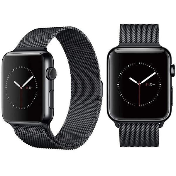 SKALO Milanese Loop Apple Watch Series 7-9 41mm - Fler färger Svart