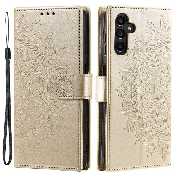 SKALO Samsung A34 5G Mandala Plånboksfodral - Guld Guld