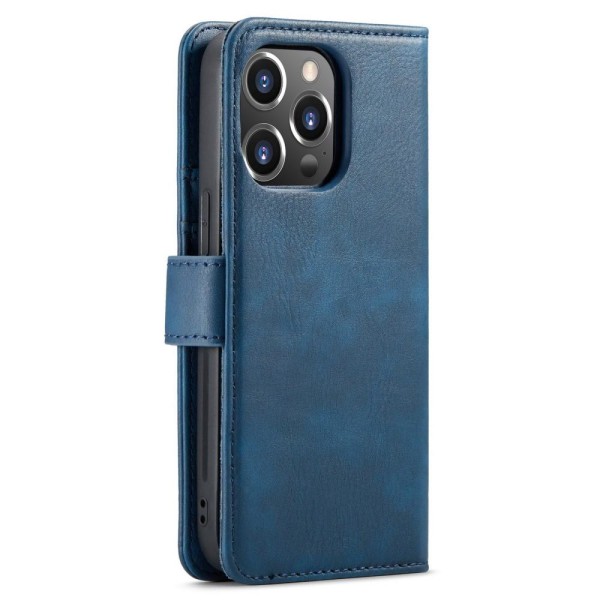 DG MING iPhone 15 Pro 2-i-1 Magnet Plånboksfodral - Blå Blå
