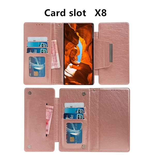 SKALO Samsung S25+ 2-in-1 Magneettinen Irrotettava Lompakkokotelo - Ruusukulta Pink gold