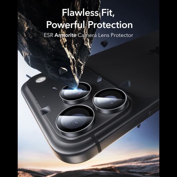 ESR Armorite Camera Protector Kamerabeskyttelse i Hærdet glas til iPhone 18 Pro Max - Sort Black