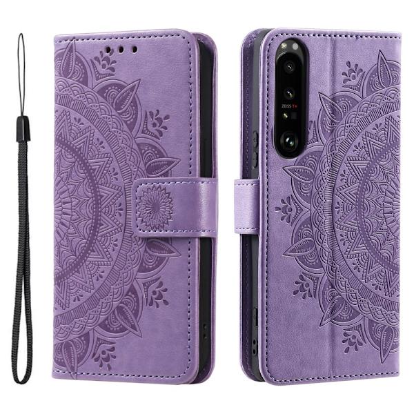 SKALO Sony Xperia 1 VI Mandala lompakkokotelo - Violetti Purple