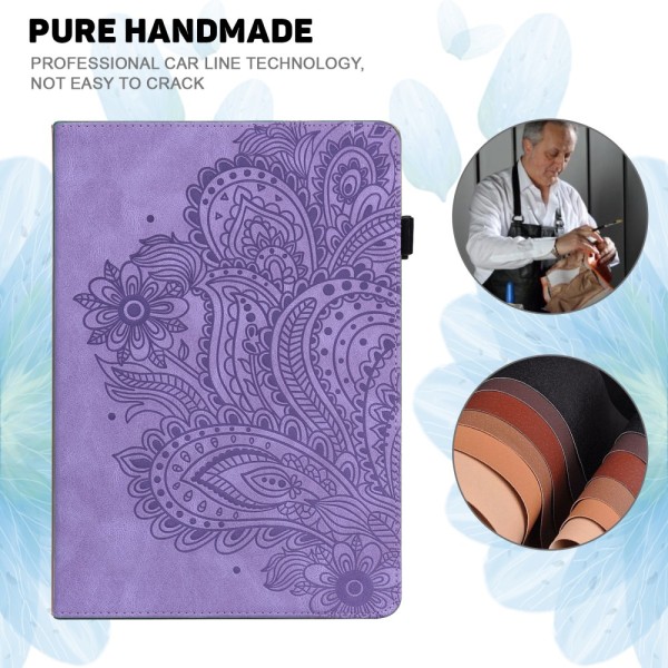 SKALO Samsung Tab A8 10.5 (2021/2022) Mandala Flip Cover - Lilla Purple