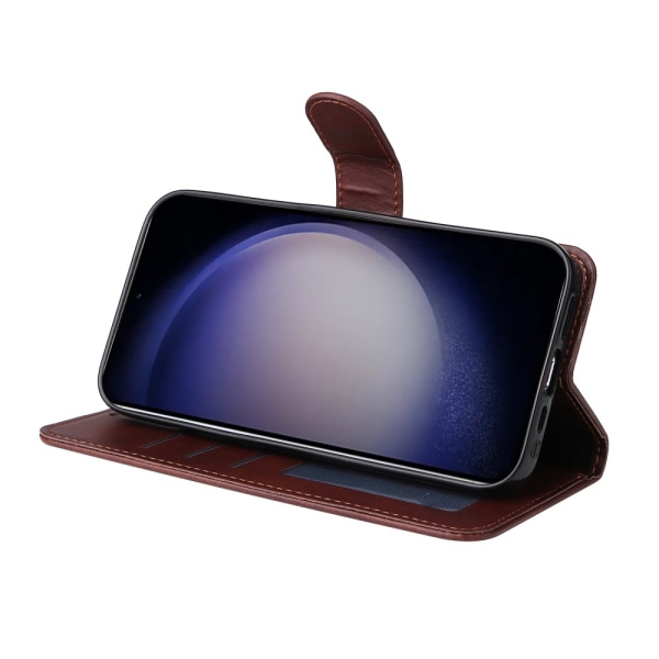 SKALO Samsung S24+ PU-Läder Plånboksfodral - Fler färger Brun