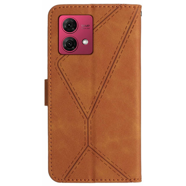 SKALO Motorola Edge 40 Neo 5G Embossed Plånboksfodral i PU-Läder - Brun Brun