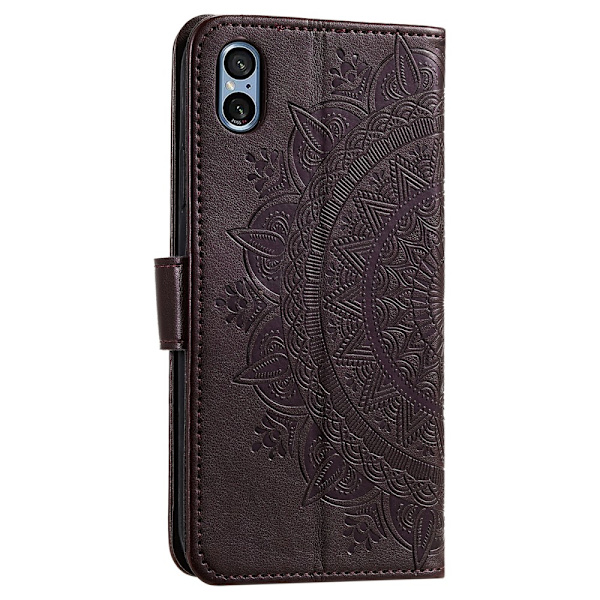 SKALO Sony Xperia 5 V Mandala lompakkokotelo - Ruskea Brown