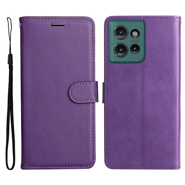 SKALO Motorola Edge 50 5G PU-læder Pungetui - Vælg farve Purple