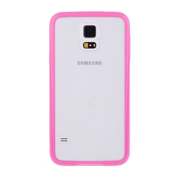 Frosted Transparent cover med farvet ramme Samsung S5 - flere farver Yellow