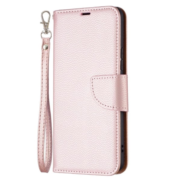 SKALO Samsung A53 5G Premium Litchi Flip Cover - Rosa guld Pink gold