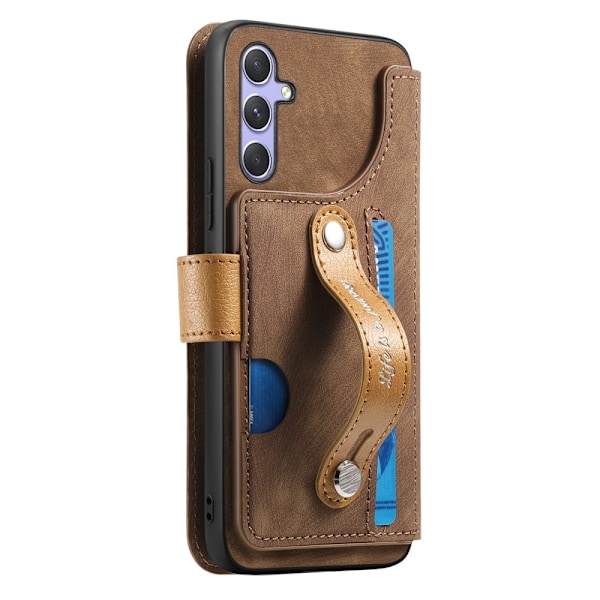 SKALO Samsung A26 5G SW-01 Retro PU-Läder Plånboksfodral - Brun Brun