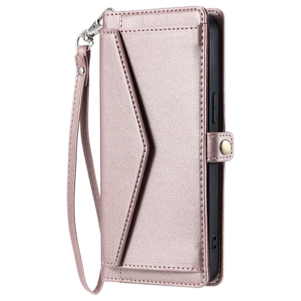SKALO iPhone 16e PU-Läder Envelope Plånboksfodral - Roséguld Rosa guld
