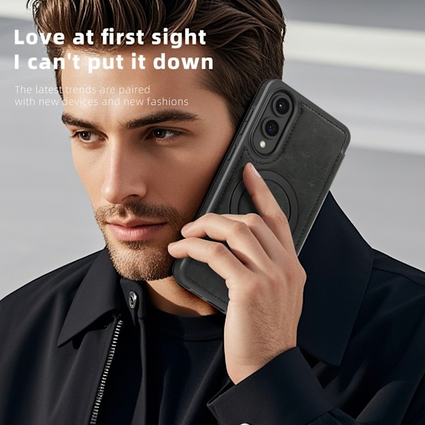 SKALO Samsung S25 Edge Slim Plånboksfodral - Svart Svart