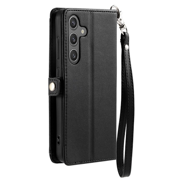 SKALO Samsung S25 PU-Läder Envelope Plånboksfodral - Svart Svart