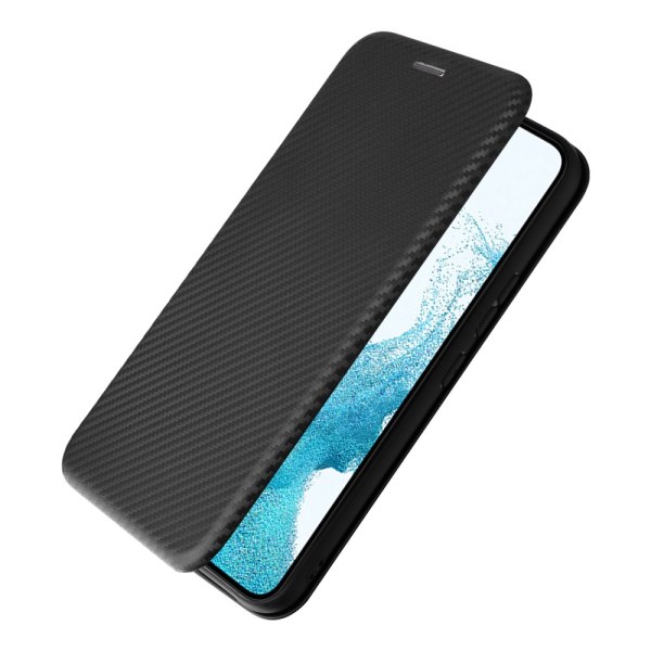 SKALO Samsung A54 5G Carbon Fiber Lompakkokotelo - Musta Black