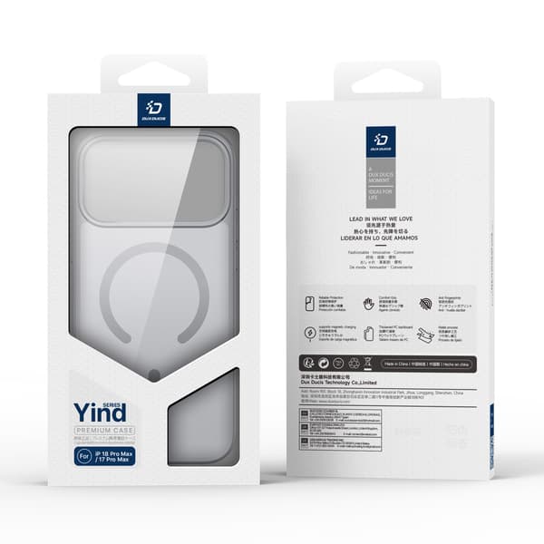 DUX DUCIS Yind Series Matte Finish Cover til iPhone 18 Pro Max - Grå Grey