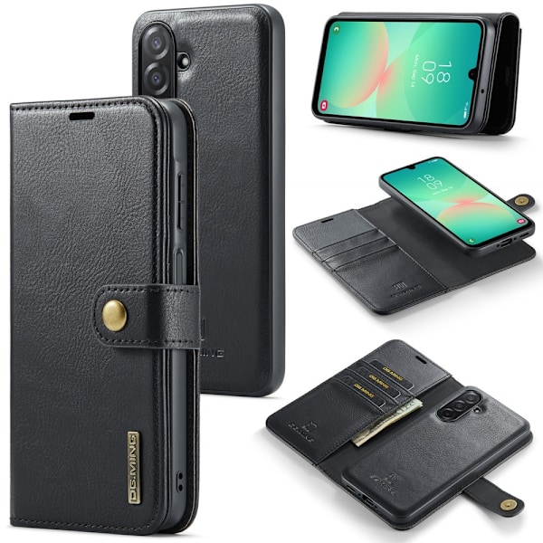 DG MING Samsung A26 5G 2-in-1 Magneetti Lompakkokotelo - Musta Black